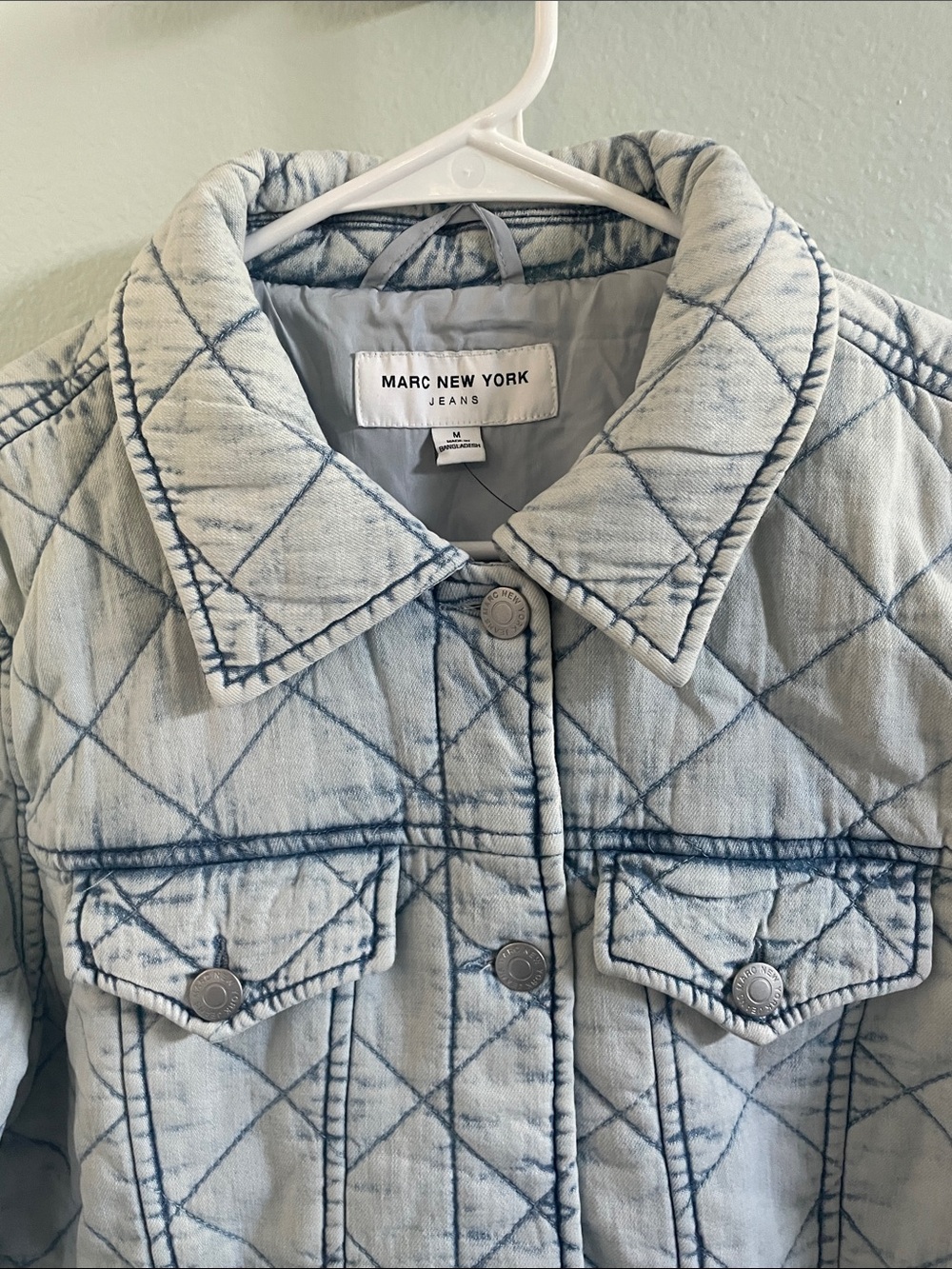 Marc New York Quilted Light Blue Denim Jacket - Picture 4 of 16